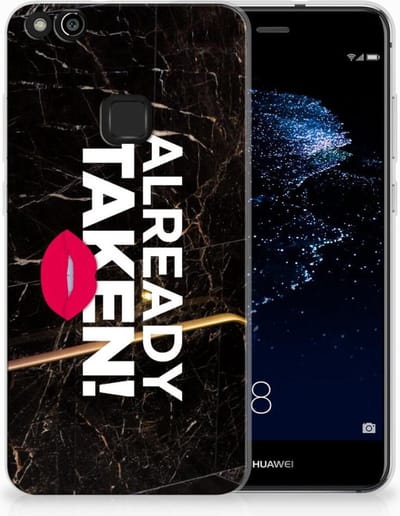 Back Cover voor Huawei P10 Lite Siliconen hoesje met naam Already Taken Black