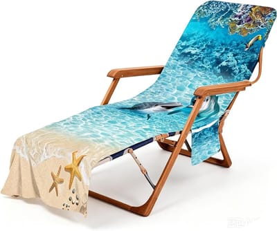 Comfortabel kussen voor ligstoel met beschermhoes en 2 zakken, perfect voor zwembad en strand, zacht en waterafstotend ligkussen