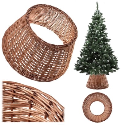 KADAX Kerstboomrok van natuurlijke wilgentenen, handgemaakte hoes voor kerstboomstandaard, hoes voor kerstboomstandaard, kerstboomring (46,5 cm)