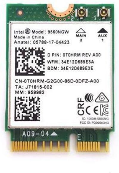 Intel Wireless-AC 9560 WLAN WiFi 802.11ac / Bluetooth 5.0 M.2 Card – T0HRM