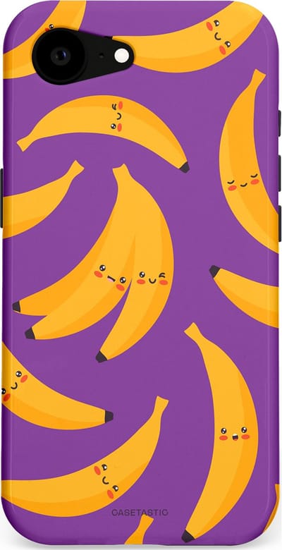 Casetastic Hoesje Geschikt voor Apple iPhone 16e Magsafe - Stijlvolle Beschermende Duo-layer Case - Kawaii Bananen