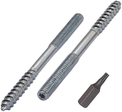 Stokschroeven M6 x 80 mm - Plugschroeven met Dubbele Draad voor Vastzetting
