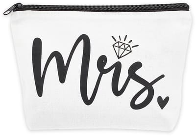 Dailygoods- Toilettas Bruid - Witte Make-up Tas - Reis-Toilettas - Bruidsfeestdecoraties - Verlovingsgeschenken - Afmetingen 22,5 x 15 x 5,5 cm - Make-uptas