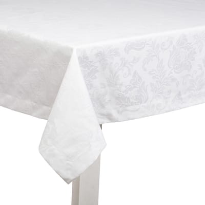 Tafellaken Pichler Palace BW (briljant - wit) - 135 x 170 cm - Chique Jacquard Damast Tafelkleed - 100% Katoen - Luxe Tafellinnen