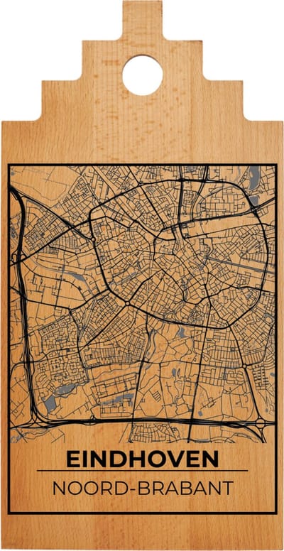 JM Woods - Borrelplank - Serveerplank - Hapjesplank - Kaasplank - Plattegrond - EINDHOVEN - Gepersonaliseerd - Cadeau tip!