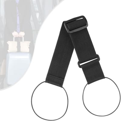 Famanu – 1 x elastische bevestigingsriem voor bagage - universel - zwart - polyester - verstelbaar 46-68 cm - veilig stapelen - compact opbergen - veelzijdig inzetbaar