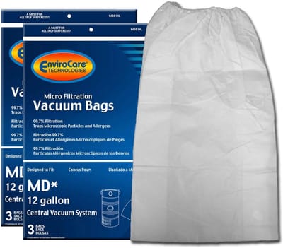 Micro Filtration Cleaner Dust Bags voor Centraal Vuilnacuum - 12 Gallon - 6 Stuks