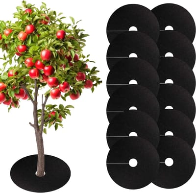Onkruidmat Rond - Boombescherming Mat - Tuin Onderhoud - Biologisch Afbreekbaar - 52 cm Diameter - Zwart