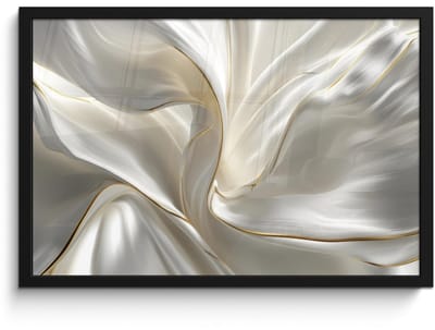 Poster in lijst - Fotolijst 60x40 cm - Posters - Stof - Plooien - Goud - Posterlijst zwart - Decoratie - Wanddecoratie woonkamer - Muurdecoratie slaapkamer