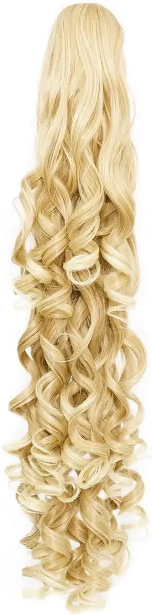 Goudbruine Paardenstaart Fancy - Haar Clip Extenstion Paardenstaart Verlenging - Paardenstaart Met Krullen - Goud Bruin