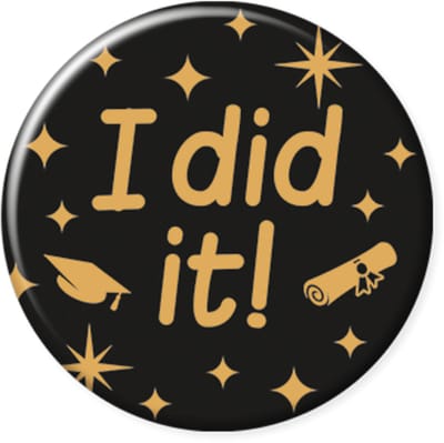 Classy party badge - I did it