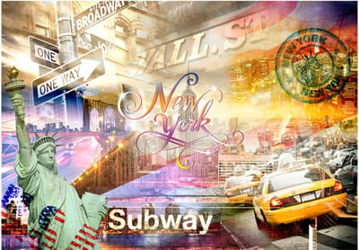 Fotobehangkoning - Behang - Vliesbehang - Fotobehang New York Kunst - Art - Colorsof  NYC - 400 x 280 cm