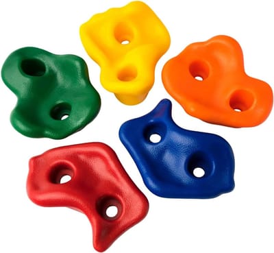 Klimstenen Set - Speelstenen Buiten - Avontuurlijke Spelletjes - Inclusief Bevestigingsmateriaal - Gemiddeld 11 cm - Meerkleurig