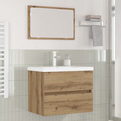 vidaXL - Badkamermeubel - Set - 3 - st - Artisan - Eiken - 61 - x - 39 - x - 45 - cm