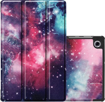 Hoes - Geschikt voor Lenovo Tab M10 FHD Plus (2e / 2nd Generatie) - Dun & Stevig - Trifold Bookcase - Hard Cover - Hardcover Book Case - Tablet Hoesje - Galaxy