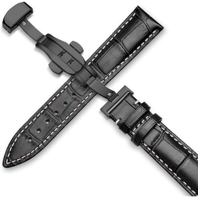 Horlogeband 18mm 19mm 20mm 21mm 22mm 24mm Kalf Lederen Horlogeband Alligator graan Horlogeband voor Tissot Seiko 21mm gray