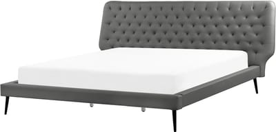 ESSONNE - Tweepersoonsbed - Grijs - 180 x 200 cm - Kunstleer