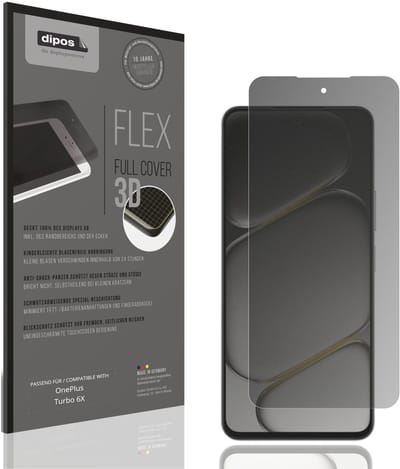 dipos FLEX – Matte Privacy Screenprotector geschikt voor OnePlus Turbo 6X | Volledige Schermbescherming | Case-Friendly