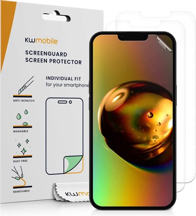 kwmobile 3x screenprotectors geschikt voor Apple iPhone 14 - beschermende folie voor smartphone