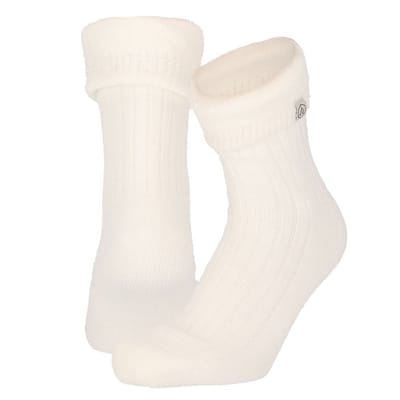 Apollo - Huissokken Dames - Ultra Soft - Off White - One Size - Fluffy sokken - Slofsokken