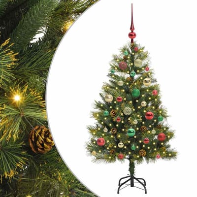 vidaXL - Kunstmatige - Scharnierende - Kerstboom - met - Kegels - Groen - 120 - cm