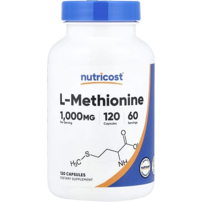 Nutricost, l-methionine, 120 capsules (500 mg per capsule)