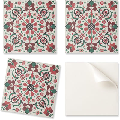 Vinyl wandtegels voor moderne interieurdecoratie met bloemenpatroon en symmetrie, 9x30x30 cm