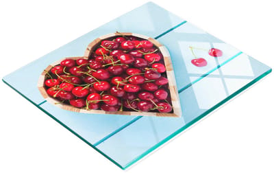 Multifunctionele decoratieve snijplank voor de keuken, gemaakt van gehard kersenhout in hartvorm, 60x52 cm