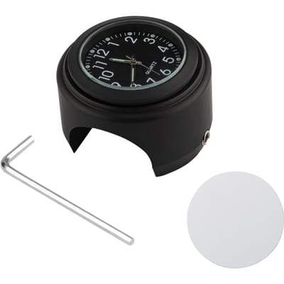 Universele motorfietsstuurklok, fietsthermometer, waterdichte vervanging voor motorfietsen black dial clock zwart