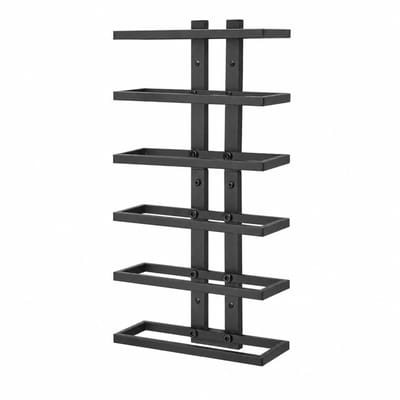 BSS® Wijnrek Muur voor 6 Flessen – Hangend Wijnrek van Hoogwaardig Staal – Mat Zwart – Industrieel & Ruimtebesparend