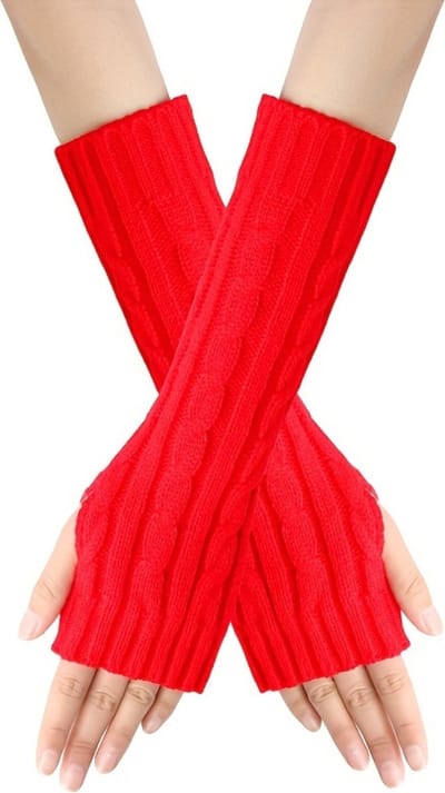 Livano Armwarmers - Polswarmers - Armwarmers Dames - Duimopening - Wol - Armstukken - Winter - Rood