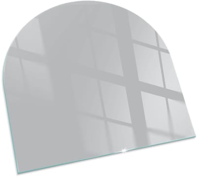 Tulup Kachel Vloerplaat - Kleur Lichtgrijs Vloerplaat Voor Houtkachel - 100 cm x100 cm - Grijs Vloerplaat Voor Kachel - Halfrond Kachel Vloerplaat - Onderplaat Kachel - Plaat Voor Onder Houtkachel - Plaat Onder Houtkachel