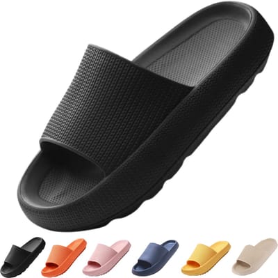 Vivva - Zachte Slippers - Badslippers - Hotelslippers - Slides - Pantoffels - Sloffen - Anti-Slip - Zwart - Maat 38/39 - FLIPSY