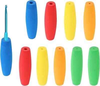 Ergonomische Haakgrepen voor Haaknaalden, Verwijderbare Grip voor 2mm-10mm Haaknaalden, Comfortabel Haken met 10 Stuks