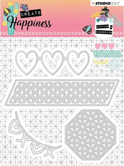 Studio Light Embossing Die - Create Happiness nr.158 - 104x107mm