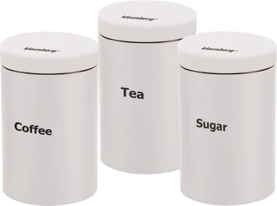 Klausberg 7545 - Voorraadpotten set - koffie, thee, suiker - Wit