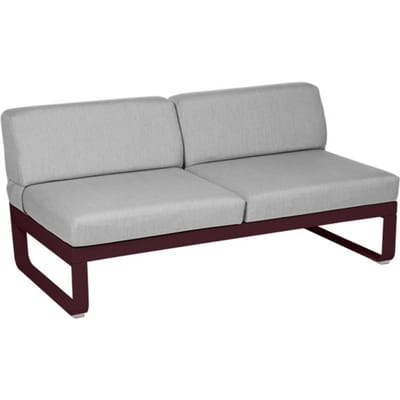 Fermob BELLEVIE 2-zits middenmodule - B9 zwarte kers - 79 Flanelgrijs
