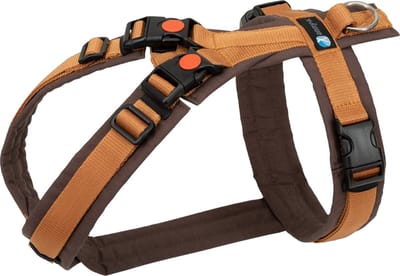 AnnyX Hondentuig - OPEN - Hoeft niet over de kop - Kaneel/Bruin - maat S - Borstomvang 52-64cm - Gewicht hond 9 -19 kg