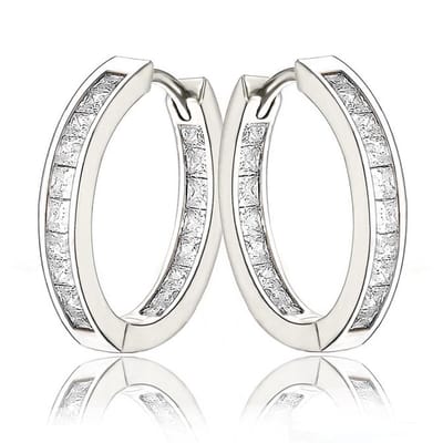 Juwelier Zwartevalk zilveren (gerhodineerd) oorbellen met zirkonia - 22.047/20mm--