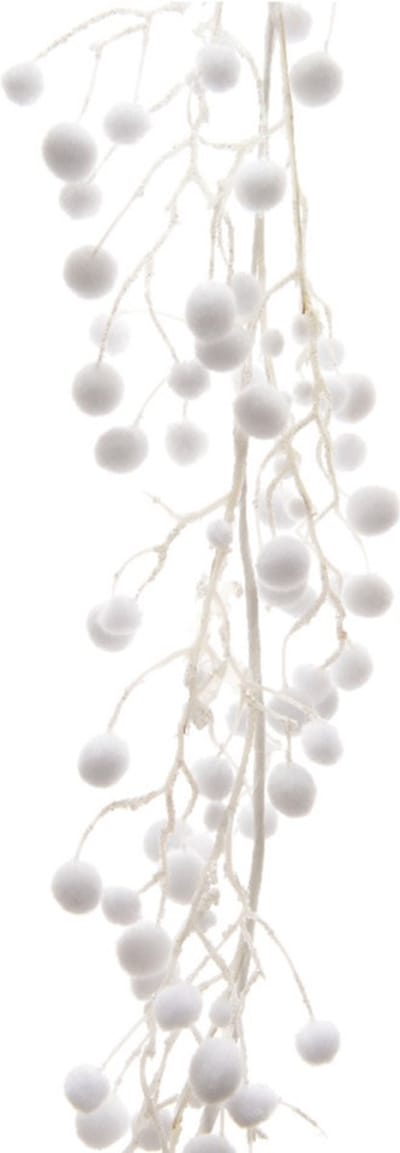 Decoris Sneeuwballen slinger - wit - glitters - 130 cm - sneeuwversiering - slingers - Sneeuwdecoratie - winter - Kerstversiering