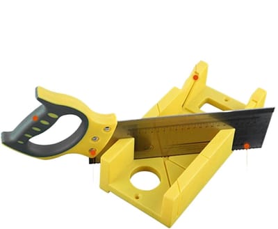 Hoeksnijgereedschap Zaagset - Verstekbak Handzaag - Timmerprojecten Klussen - Meerdere Hoeksleuven - 45x30x10 cm - Grijs