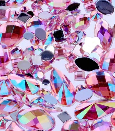 BamBella® Roze plak stenen - 200 stuks mix - kleding versieren steentjes DIY hobby knutselen Glitter