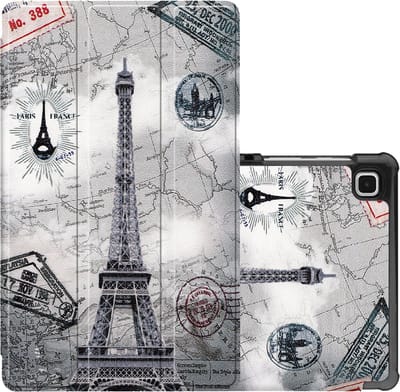 Hoes - Geschikt voor Samsung Galaxy Tab A7 Lite - Dun & Stevig - Trifold Bookcase - Hard Cover - Hardcover Book Case - Tablet Hoesje - Eiffeltoren