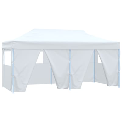 vidaXL - Partytent - met - 4 - zijwanden - inklapbaar - 3x6 - m - staal - wit