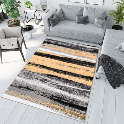 Tapiso Maya Vloerkleed Woonkamer Modern Grijs Geel Tapijt Maat- 160x230