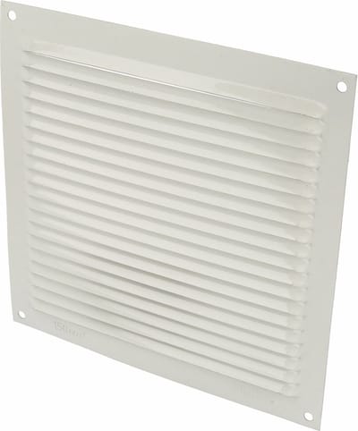 AMIG Ventilatierooster/muurrooster - 170 x 170mm - aluminium - wit - schoepenrooster