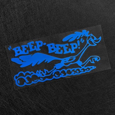Autocollants Réfléchissants Road Runner Dessin Animé Vieille Voiture Rapide Camion Moto Scooter Carrosserie Réservoir de Carburant Pare-Brise Autocollant Vinyle Accessoires black