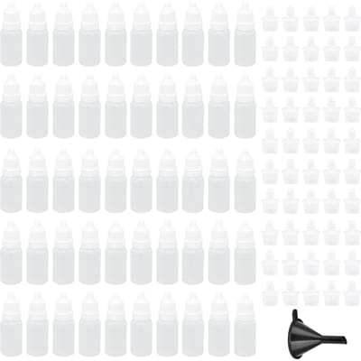 50 Pièces Flacons Gouttes pour les Yeux Vides 10ml Plastique Squeezable Contenants Compte-Gouttes pour Liquide Oculaire avec Bouchons