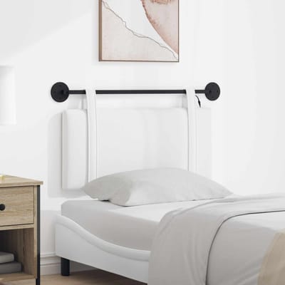 vidaXL - Hangend - hoofdbord - Wit - Stof
