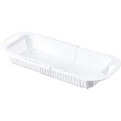 Passoire égouttoir au-dessus de l'évier - Laver les légumes et les fruits Égoutter - Accessoires de cuisine extensibles Gadgets de cuisine blanc